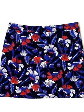J. Crew NWOT Navy Floral Pencil Skirt  with Red, White and Blue Accents size 8